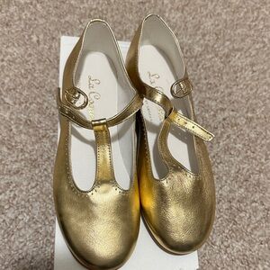 La Coqueta Girls Gold Shoes